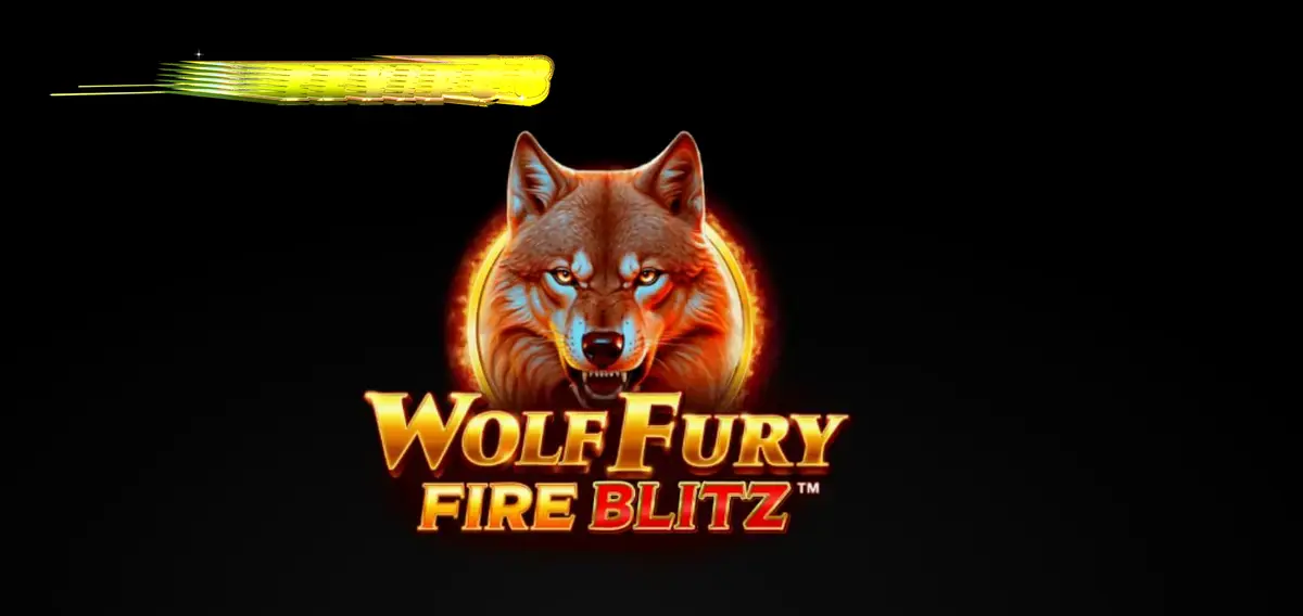 Ang visual na disenyo ng Wolf Fury Fire Blitz na nagpapakita ng mga simbolo ng prutas at apoy